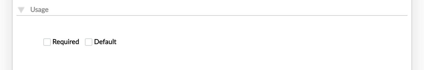 Usage for an entity with basic usage settings